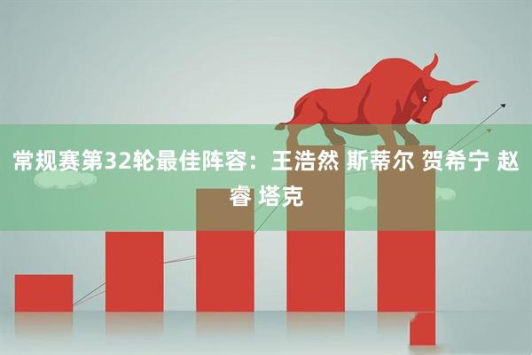 常规赛第32轮最佳阵容：王浩然 斯蒂尔 贺希宁 赵睿 塔克